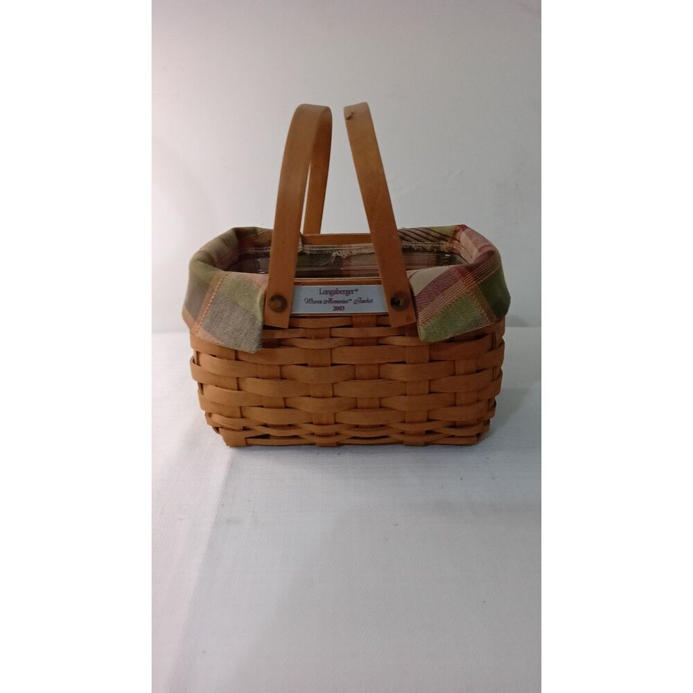 Longaberger Woven Memories Basket 2003 with Liner and Protector